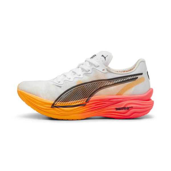 Deviate NITROâ„¢ Elite 3 PROTO Running Shoes Men in White/Sunset Glow/Sun Stream, Size 7.5, Synthetic by PUMA Shoes