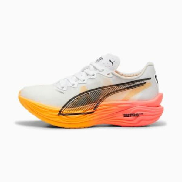 Deviate NITROâ„¢ Elite 3 PROTO Running Shoes Women in White/Sunset Glow/Sun Stream, Size 8.5, Synthetic by PUMA Shoes