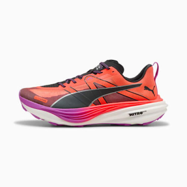 Deviate NITROâ„¢ Elite Men's Trail Running Shoes in Glowing Red/Black/Pure Magenta, Size 7.5, Synthetic by PUMA Shoes