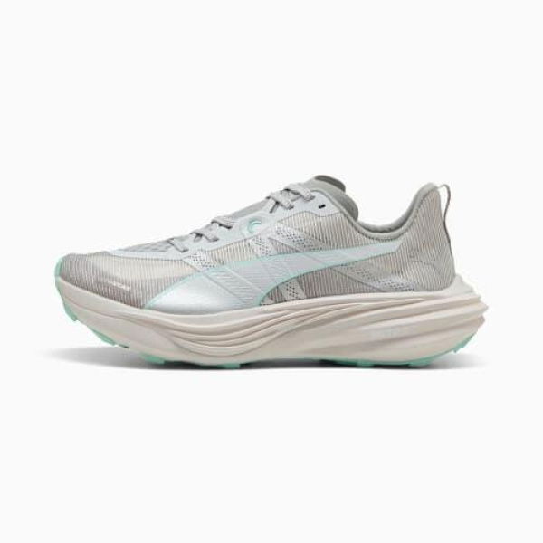 Deviate NITROâ„¢ Elite Trail Running Shoes Women in Feather Gray/Mint Melt, Size 7, Synthetic by PUMA Shoes