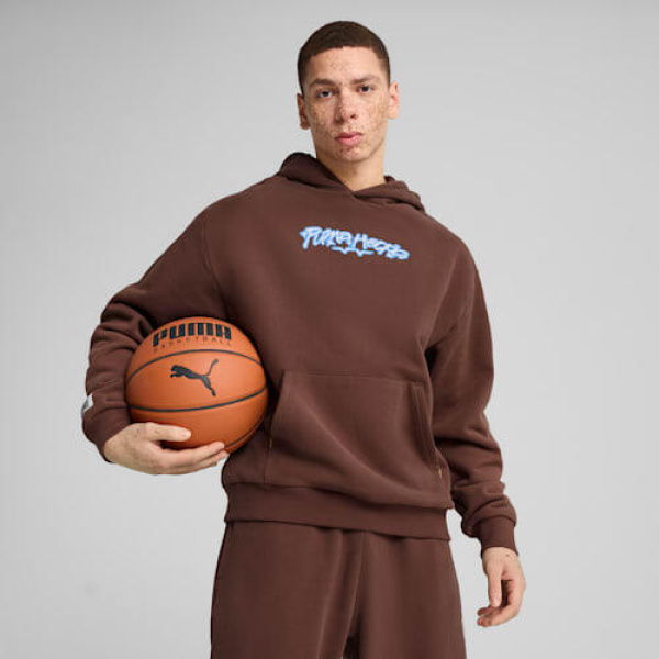 Dress Code Men's Basketball Hoodie in Chestnut Brown, Size XL, Cotton by PUMA