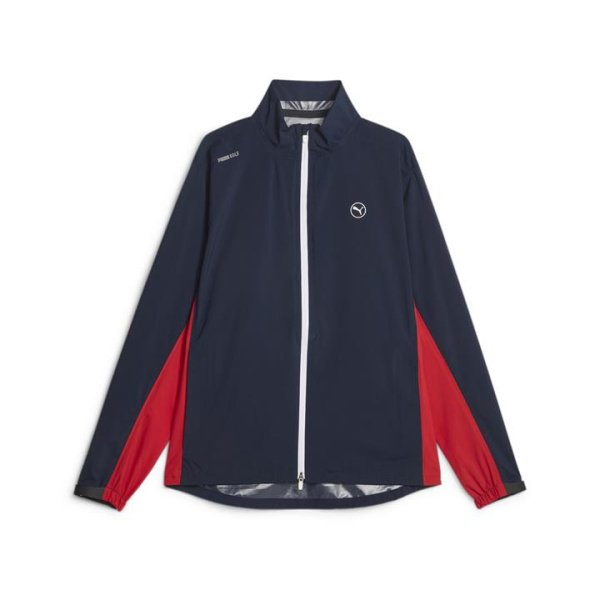 DRYLBL Men's Golf Rain Jacket in Navy Blazer/Strong Red, Size 2XL, Polyester by PUMA