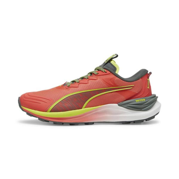 Electrify NITROâ„¢ Women's Trail Running Shoes in Active Red/Mineral Gray/Lime Pow, Size 10, Synthetic by PUMA Shoes