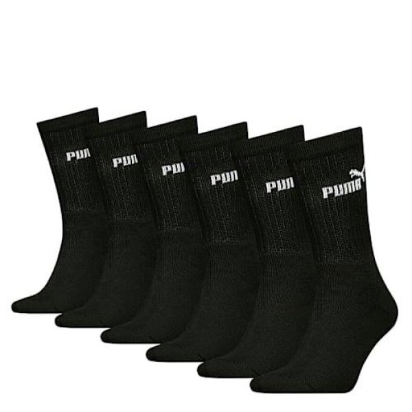 Elements Crew Sock (6 Pairs) Unisex in Black, Size 3.5
