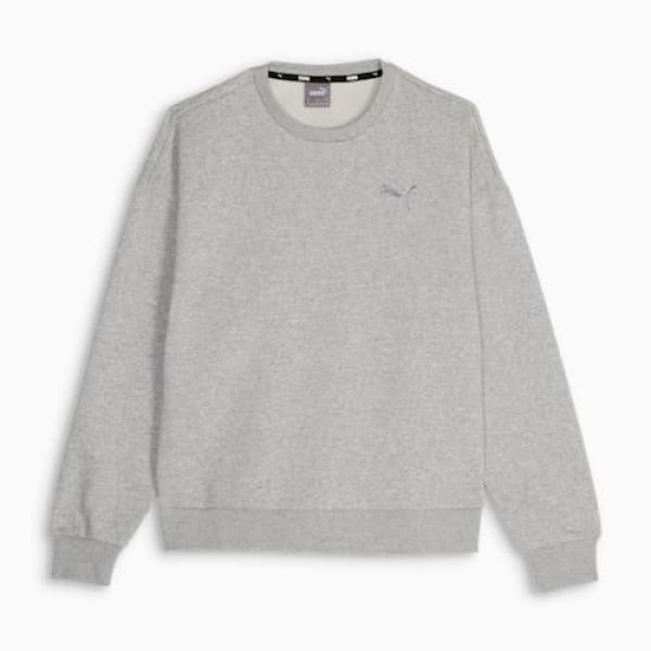 Elevated Women's Crewneck Top in Light Gray Heather, Size XS, Cotton/Polyester by PUMA