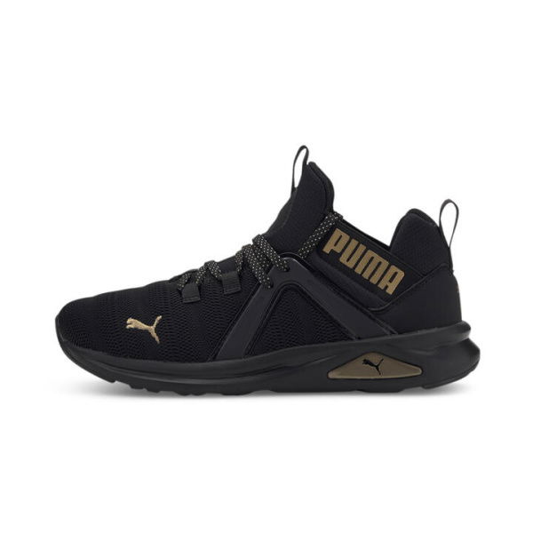 Enzo 2 Metal Women's Running Shoes in Black/Gold, Size 8.5 by PUMA Shoes