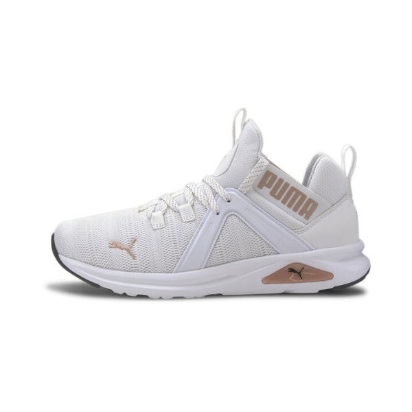 Enzo 2 Metal Women's Running Shoes in White/Rose Gold, Size 8.5 by PUMA Shoes