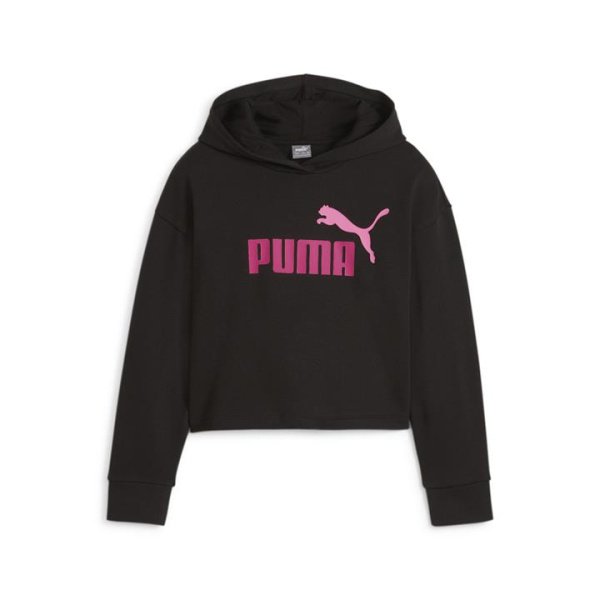ESS+ 2Col Logo Girls Hoodie in Black, Size 4T, Cotton by PUMA