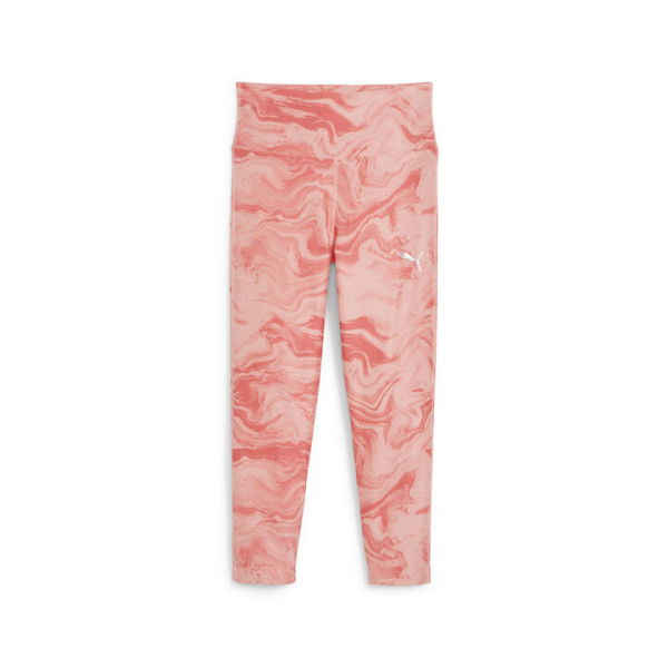 ESS+ Marbleized Youth 7/8 Leggings in Peach Smoothie, Size Small by PUMA