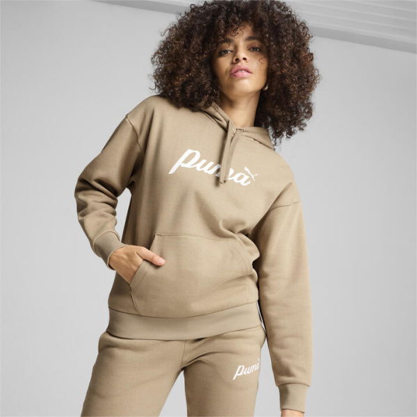 ESS+ Script Women's Hoodie in Oak Branch/White Rubber, Size XL, Cotton by PUMA