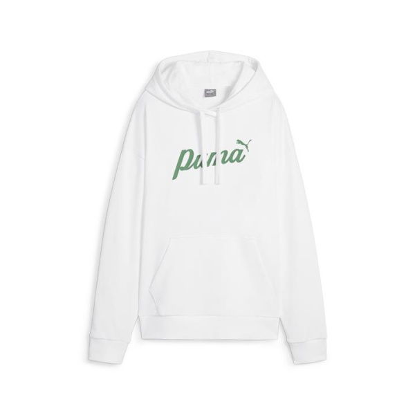 ESS+ Women's Script Hoodie in White, Size Large, Cotton by PUMA