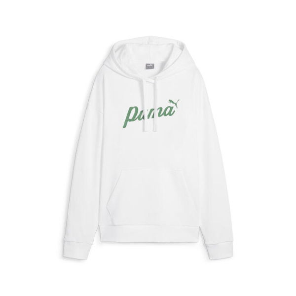 ESS+ Women's Script Hoodie in White, Size Small, Cotton by PUMA