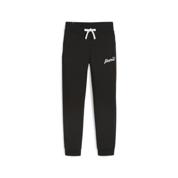 ESS+ Women's Script Sweatpants in Black, Size Large, Cotton/Polyester by PUMA