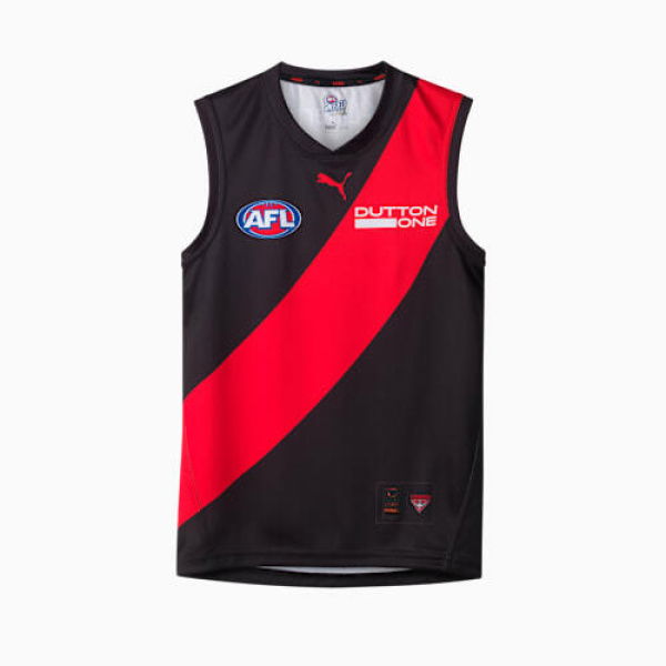 Essendon FC 2026 Men's Replica Home Guernsey in Black/Red/Efc, Size Small by PUMA