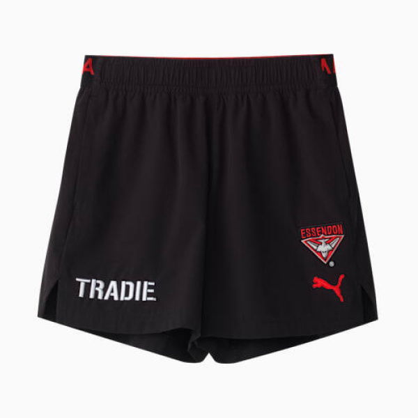 Essendon FC 2026 Men's Training Shorts in Black/Red/Efc, Size Medium by PUMA