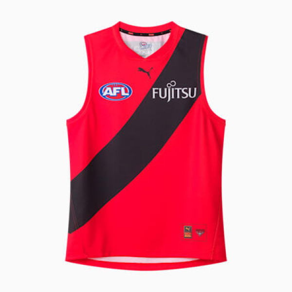 Essendon Football Club 2025 Women's Replica Away Guernsey in Black/Red/Efc, Size XS by PUMA