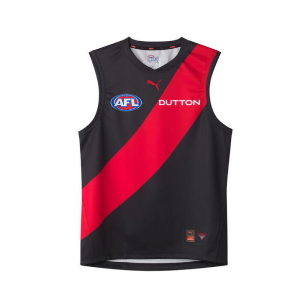 Essendon Football Club 2025 Youth Replica Home Guernsey in Black/Red/Efc, Size XS by PUMA