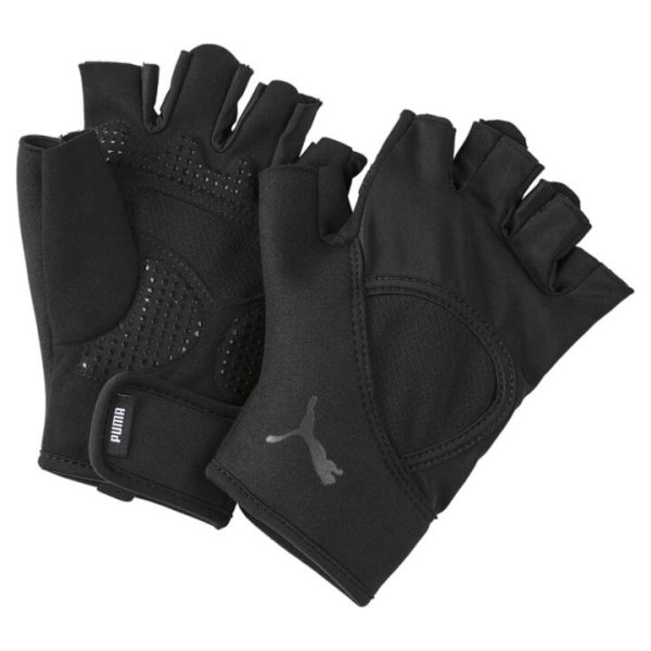 Essential Training Fingerless Gloves in Black, Size Large, Polyester/Elastane by PUMA