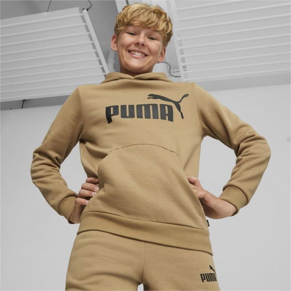 Essentials Big Logo Hoodie Youth in Toasted, Size 2T, Cotton by PUMA