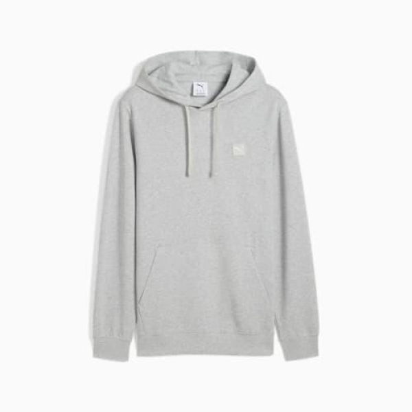 Essentials Elevated Men's Hoodie in Light Gray Heather, Size Small, Cotton by PUMA