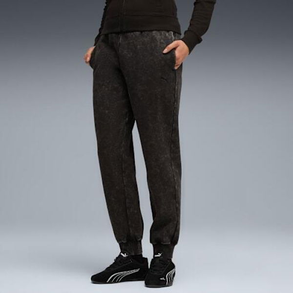 Essentials Elevated Women's Comfort Wash Sweatpants in Black, Size Small, Cotton by PUMA