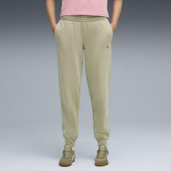 Essentials Elevated Women's Comfort Wash Sweatpants in Lux Army, Size Medium, Cotton by PUMA