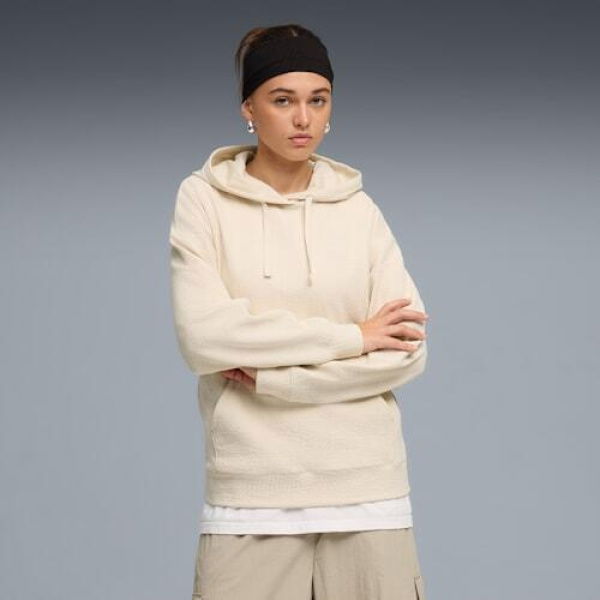 Essentials Elevated Women's Hoodie in Alpine Snow, Size XS, Cotton by PUMA