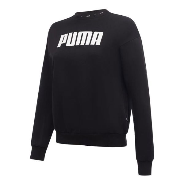 Essentials Full Length Women's Crew Neck Sweatshirt in Black, Size 2XL, Cotton/Polyester by PUMA