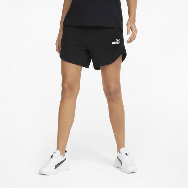 Essentials High Waist Shorts Women in Black, Size Large, Cotton/Polyester by PUMA