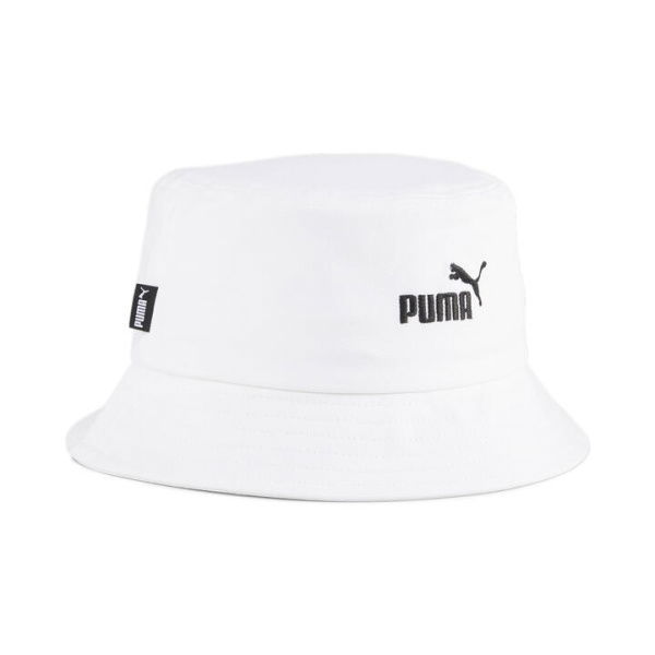 Essentials Logo Bucket Hat in White, Size S/M, Cotton by PUMA