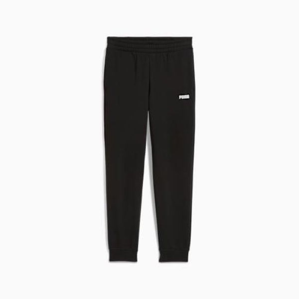 Essentials Logo Fleece Sweatpants Women Top in Black, Size Small, Cotton by PUMA