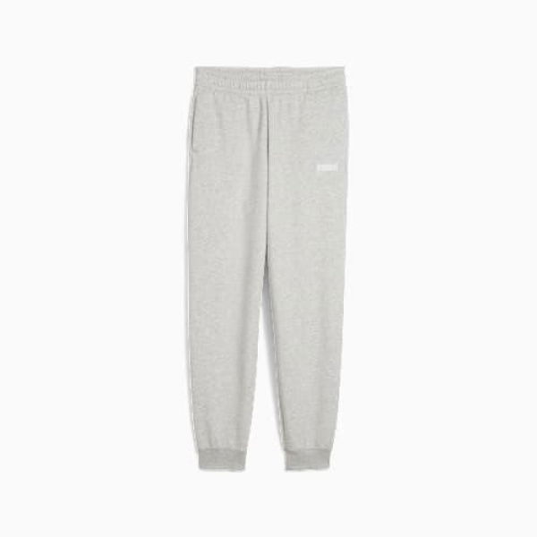 Essentials Logo Fleece Sweatpants Youth Top in Light Gray Heather, Size Medium, Cotton by PUMA