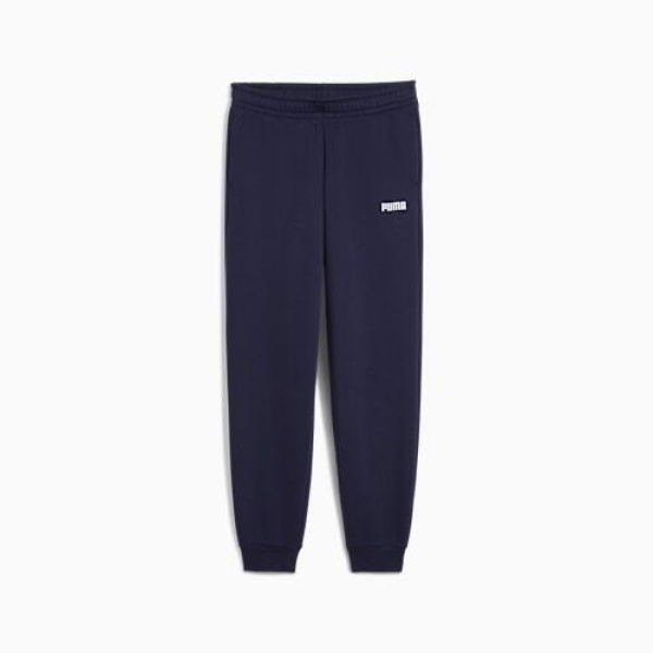 Essentials Logo Fleece Sweatpants Youth Top in Navy, Size Small, Cotton by PUMA