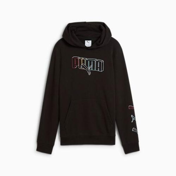 Essentials Logo Lab Execution Youth Hoodie in Black, Size XS by PUMA