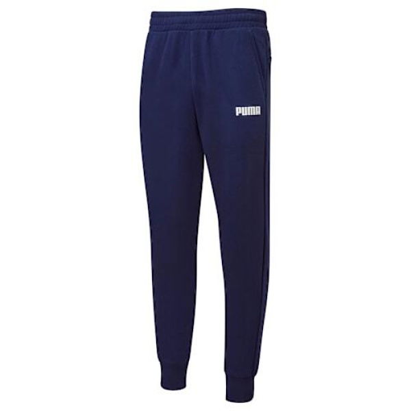 Essentials Logo Sweatpants Men in Navy, Size Large, Cotton by PUMA