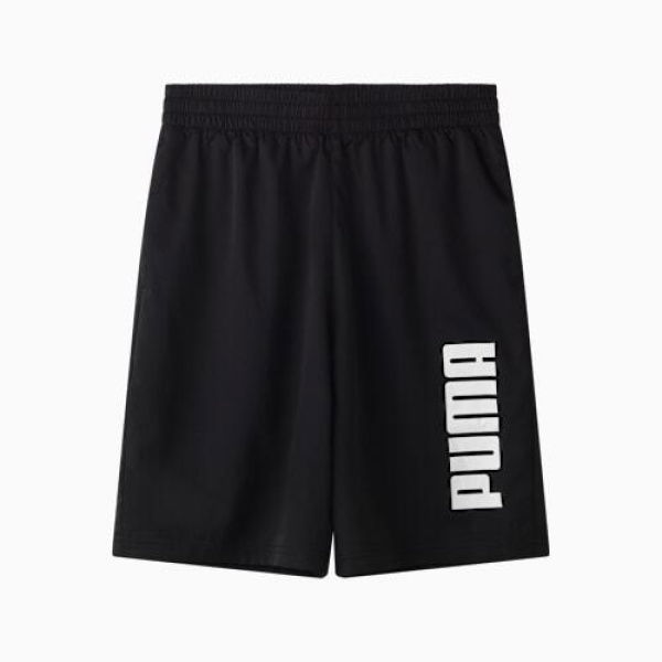 ESSENTIALS Logo Woven Men's Shorts 9 in Black, Size Small by PUMA