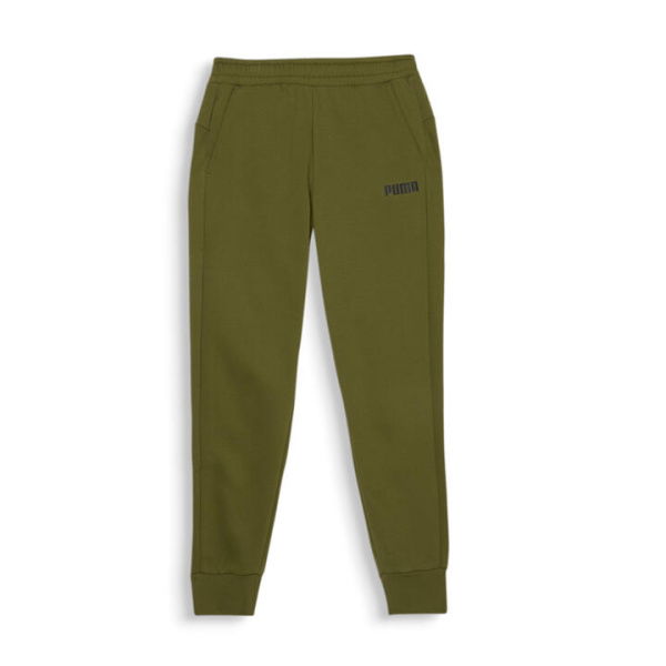 Essentials Men's Fleece Pants in Olive Green, Size Small, Cotton/Polyester by PUMA