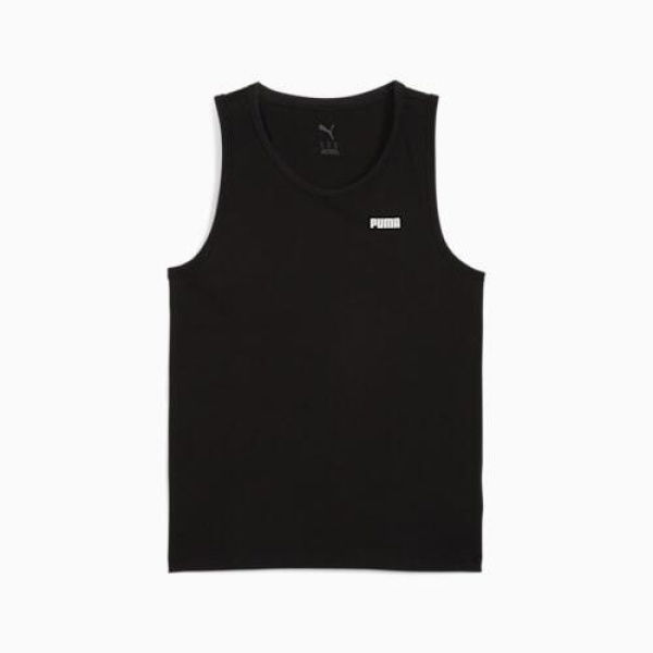 Essentials Men's Logo Tank Top in Black, Size Medium, Cotton by PUMA