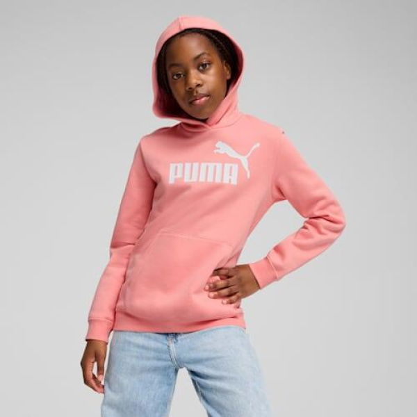 Essentials No. 1 Logo Fleece Youth Hoodie in Pink Fruit, Size Small, Cotton by PUMA