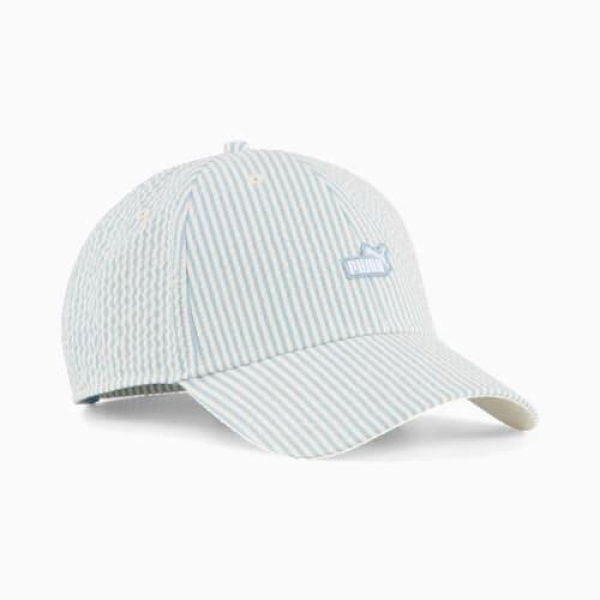 Essentials No.1 Logo Baseball Cap in Seafoam/Stripe, Polyester/Cotton by PUMA