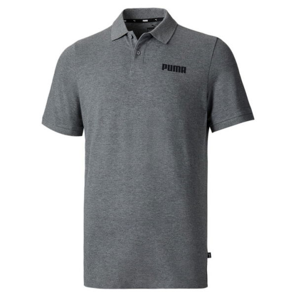 Essentials Pique Men's Polo Top in Medium Gray Heather, Size Small, Cotton/Elastane by PUMA