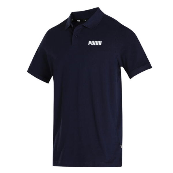 Essentials Pique Men's Polo Top in Peacoat, Size Small, Cotton/Elastane by PUMA