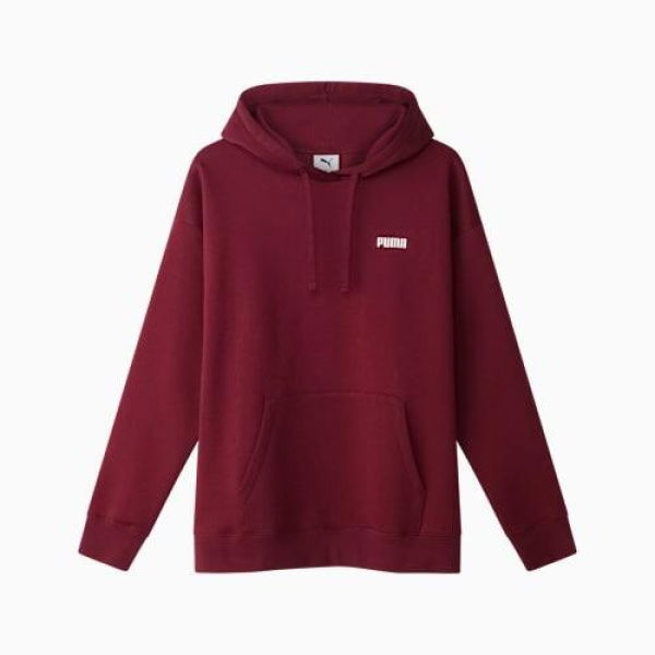 Essentials Relaxed Fleece Hoodie Women in Dark Jasper, Size XS, Cotton by PUMA