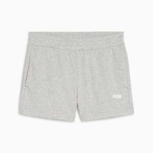 Essentials Small Logo 4Women's Shorts in Light Gray Heather, Size Medium, Cotton by PUMA