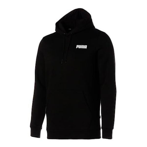 Essentials Small Logo Fleece Hoodie Men in Black, Size 2XL, Cotton by PUMA