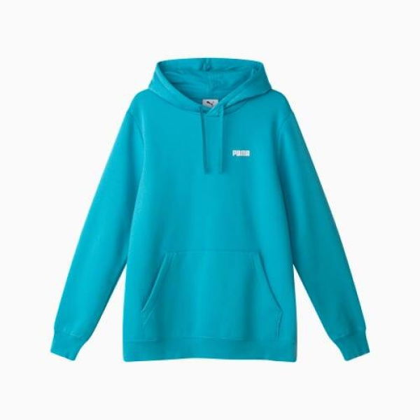Essentials Small Logo Fleece Hoodie Men in Dusty Aqua, Size Medium, Cotton by PUMA