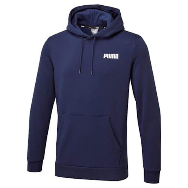 Essentials Small Logo Fleece Hoodie Men in Navy, Size Medium, Cotton by PUMA