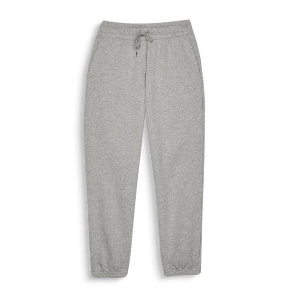 Essentials Women's Elevated Sweat Pants in Light Gray Heather, Size 2XL, Cotton/Polyester by PUMA