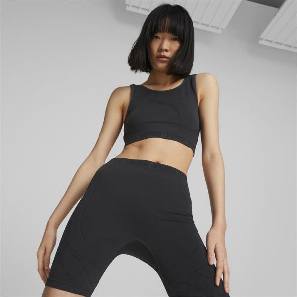 EVOKNIT Women's Crop Top in Black, Size Large, Nylon/Elastane by PUMA