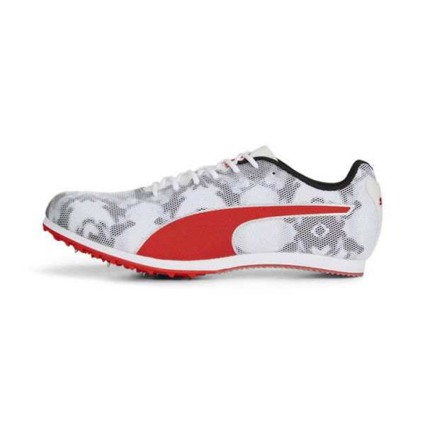 evoSPEED Star 8 Unisex Track and Field Shoes in Black/White/Red, Size 10.5, Synthetic by PUMA Shoes